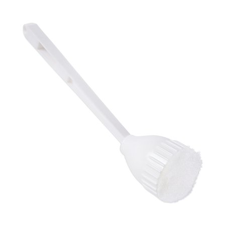 BOARDWALK Toilet Brushes, 10 in L Handle, White, Plastic, 12 in L Overall BWK00170EA